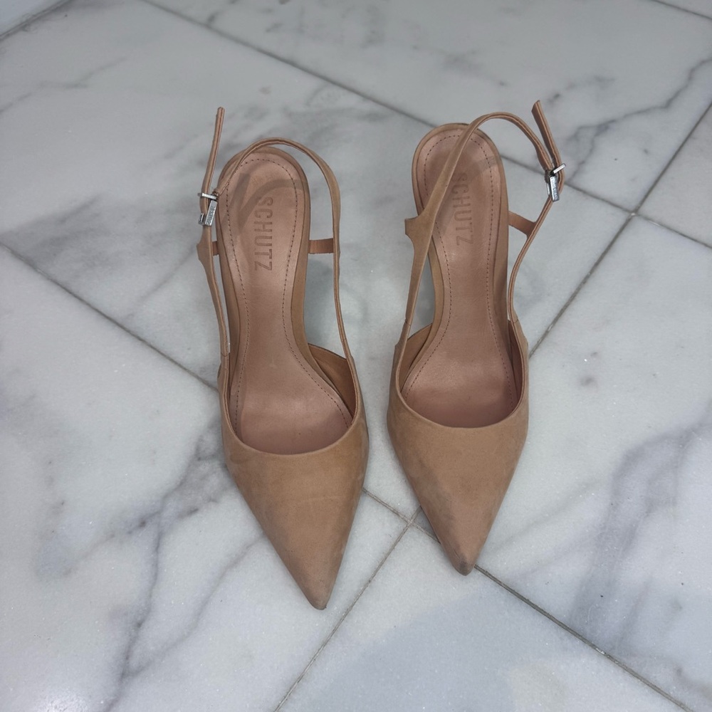 SCHUTZ Nude Slingback Heels